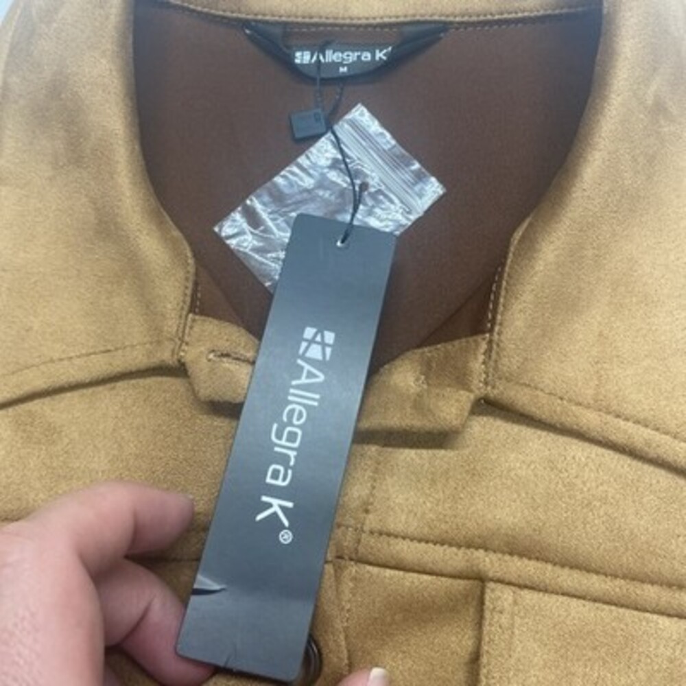 NWT Allegra K Women's Faux Button Down Jacket Brown Size M! Brand new! - Picture 3 of 8